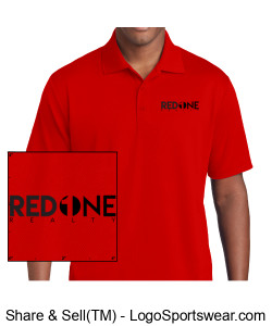 Sport-Tek Men's Polo - RED - All Black logo Design Zoom